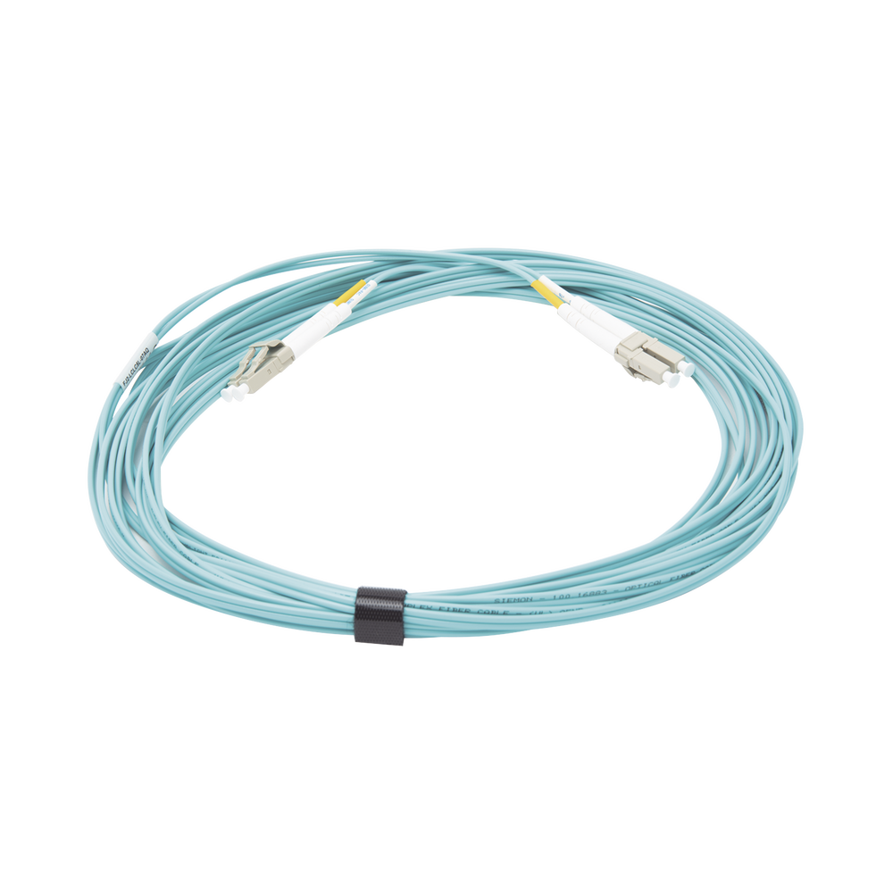 Jumper de Fibra Optica Panduit Multimodo 50/ 125 XGLO OM3, LC-LC Duplex, OFNR, Color Aqua, 7 Metros, FJ2-LCLC5L-07AQ