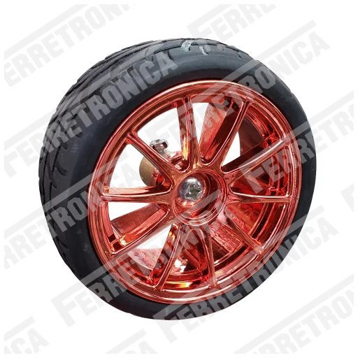 Llanta con Rin de Lujo Rojo Metalizado 65 mm x 27 mm - Imagen 3