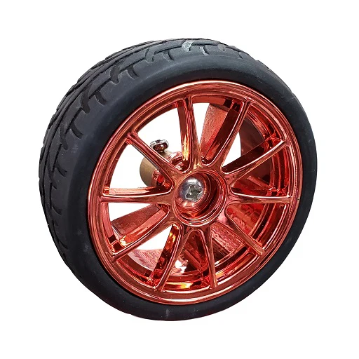 Llanta con Rin de Lujo Rojo Metalizado 65 mm x 27 mm