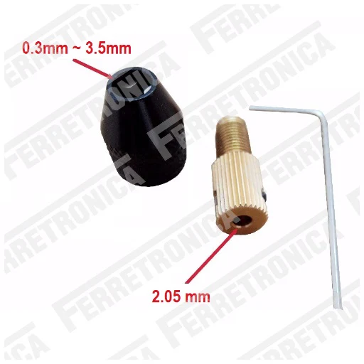 Mini Mandril Ajustable Eje Motor 2 mm Ø 0.3 mm ~ 3.5 mm - Imagen 3