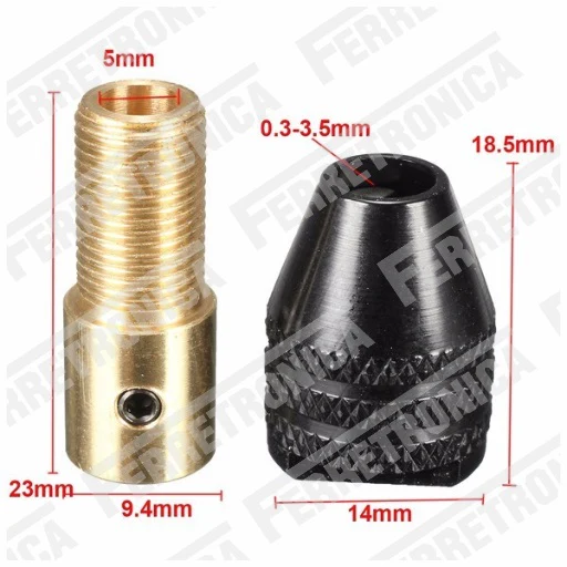 Mini Mandril Ajustable Eje Motor 2 mm Ø 0.3 mm ~ 3.5 mm - Imagen 5