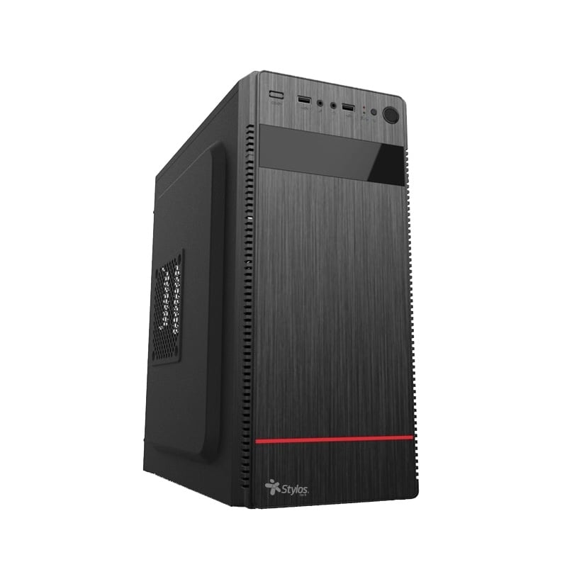 Gabinete Stylos ATX 2 X 3.25 HDD,1 X 2.5 SSD, 500W, STPGAC4B